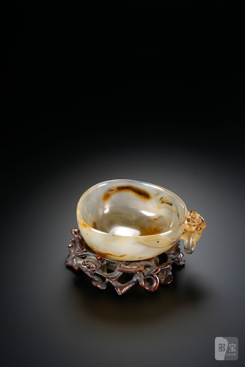 元 玛瑙如意耳活环杯 - 图4